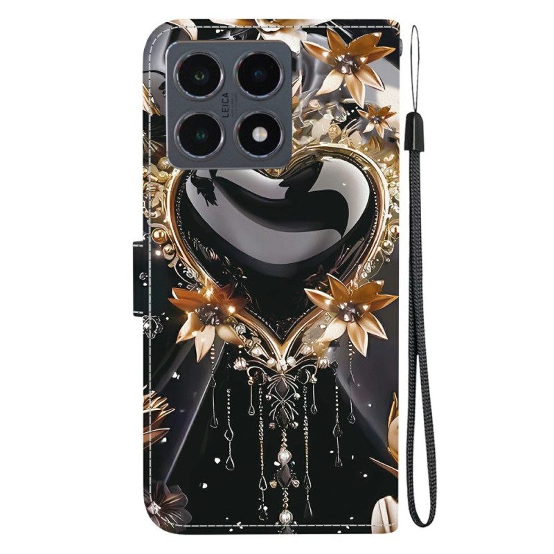 Θηκη Κινητου Xiaomi 15t Θήκες Κινητών Μαύρη Και Χρυσή Καρδιά
