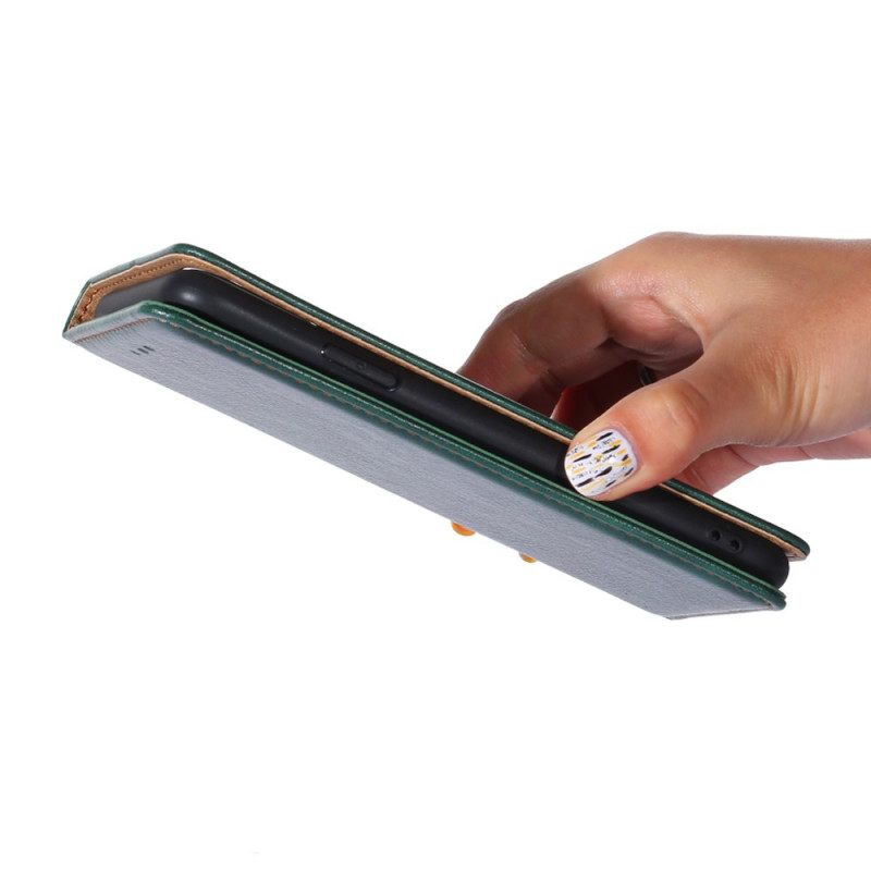 θηκη κινητου Oppo Find X5 Lite Θήκη Flip Ραφή Από Συνθετικό Δέρμα