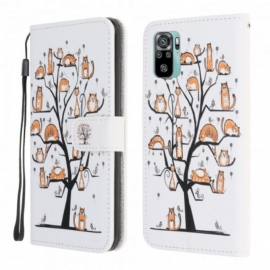 δερματινη θηκη Xiaomi Redmi Note 10 / 10S με κορδονι Funky Cats Με Λουράκι