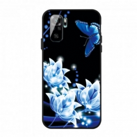 θηκη κινητου Xiaomi Redmi Note 10 / 10S Πεταλούδα Και Μπλε Λουλούδια