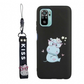 Θήκη Xiaomi Redmi Note 10 / 10S Ιπποπόταμος Με Kiss Lanyard