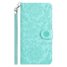 Δερματινη Θηκη Samsung Galaxy S25 Fe Φλοράλι Με Λουράκι