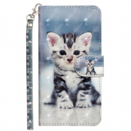 Δερματινη Θηκη Samsung Galaxy S25 Fe Γατάκι Με Κορδόνι