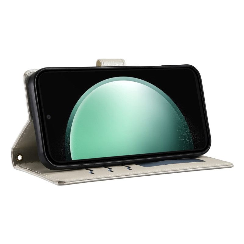 Δερματινη Θηκη Samsung Galaxy S25 Fe Καπιτονέ Πορτοφόλι Με Λουριά Σιλικόνης