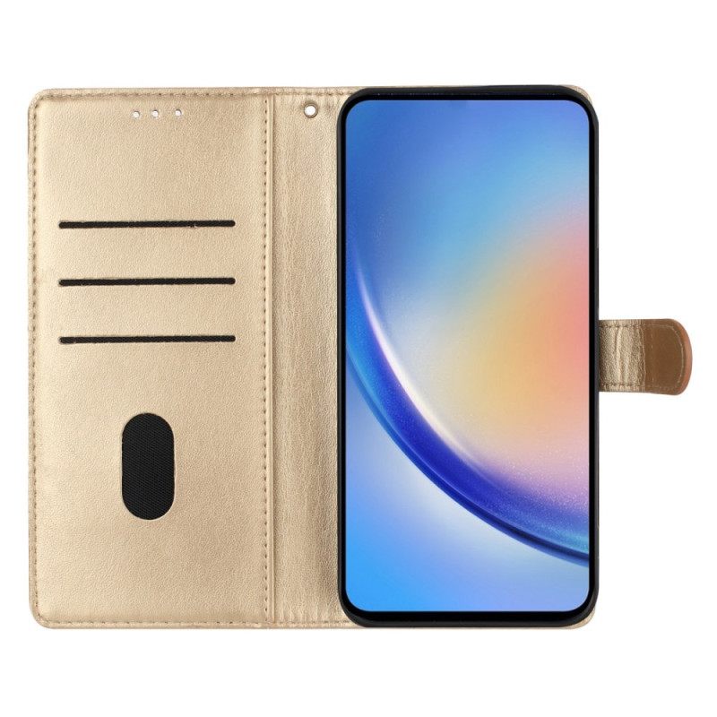 Δερματινη Θηκη Samsung Galaxy S25 Fe Λουλουδάτο Ατμόσφαιρα Σιλικόνης