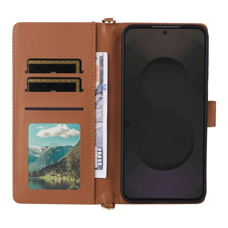 Δερματινη Θηκη Samsung Galaxy S25 Fe Λουράκι Και Λουράκι Ώμου