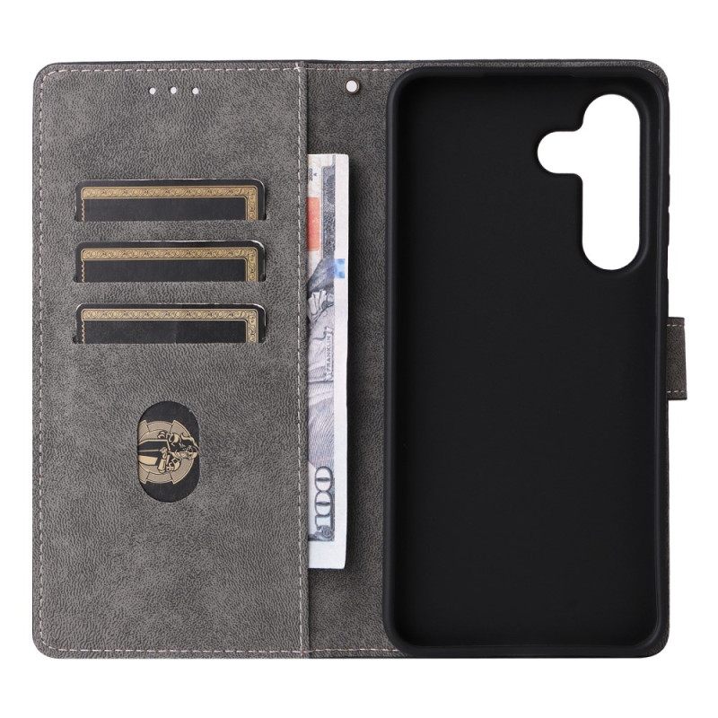 Δερματινη Θηκη Samsung Galaxy S25 Fe Προστασία Rfid Με Εφέ Σουέτ