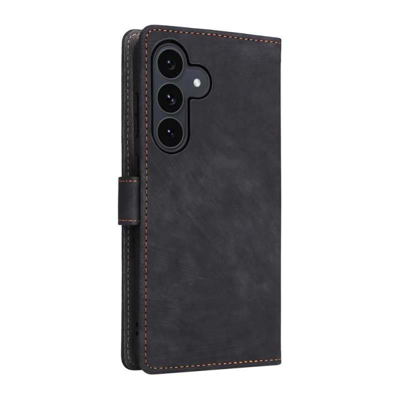 Δερματινη Θηκη Samsung Galaxy S25 Fe Προστασία Rfid Με Εφέ Σουέτ