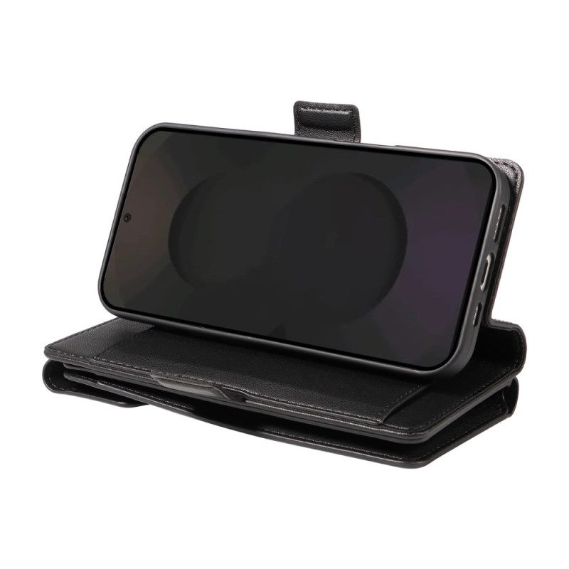 Δερματινη Θηκη Samsung Galaxy S25 Fe Θήκη Καρτών Και Λουρί Καρπού Σιλικόνης