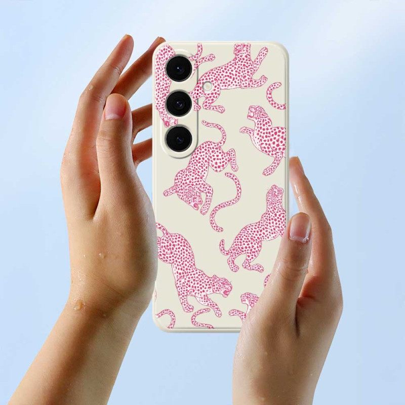 Κάλυμμα Samsung Galaxy S25 Fe Σιλικόνη Pink Leopard Σιλικόνης