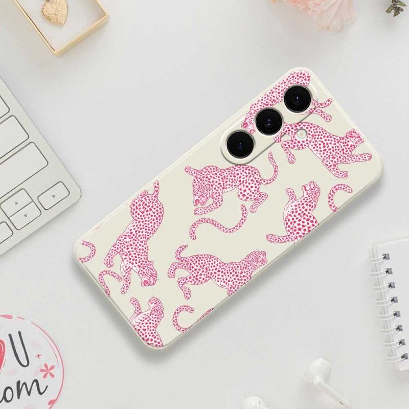 Κάλυμμα Samsung Galaxy S25 Fe Σιλικόνη Pink Leopard Σιλικόνης