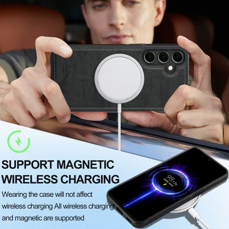 Κάλυμμα Samsung Galaxy S25 Fe Συμβατό Με Magsafe Δερμάτινο Στυλ Σιλικόνης