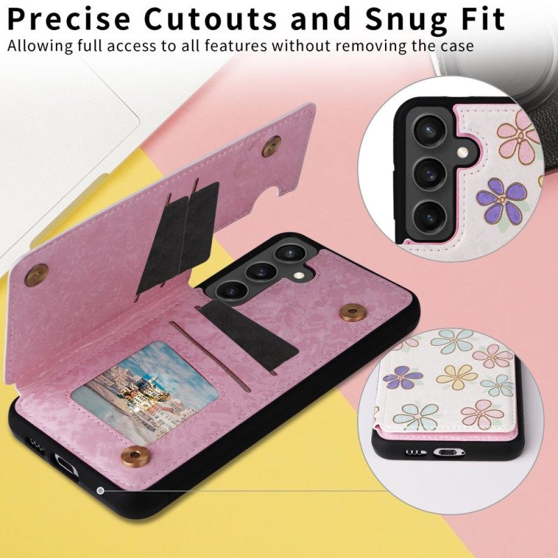 Κάλυμμα Samsung Galaxy S25 Fe Θήκη Καρτών Με Λουλούδια