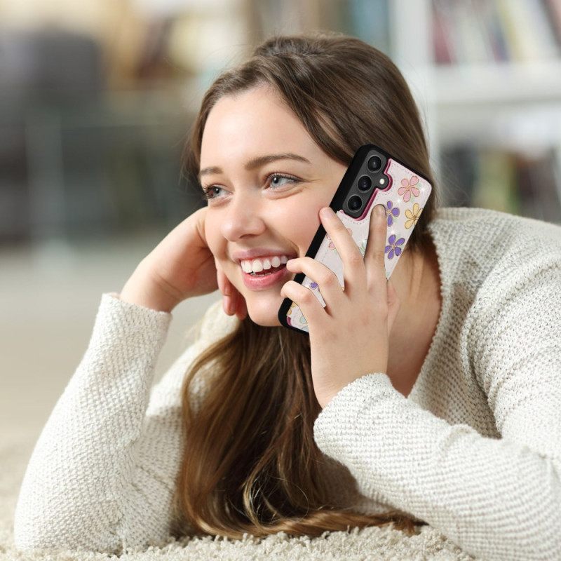 Κάλυμμα Samsung Galaxy S25 Fe Θήκη Καρτών Με Λουλούδια