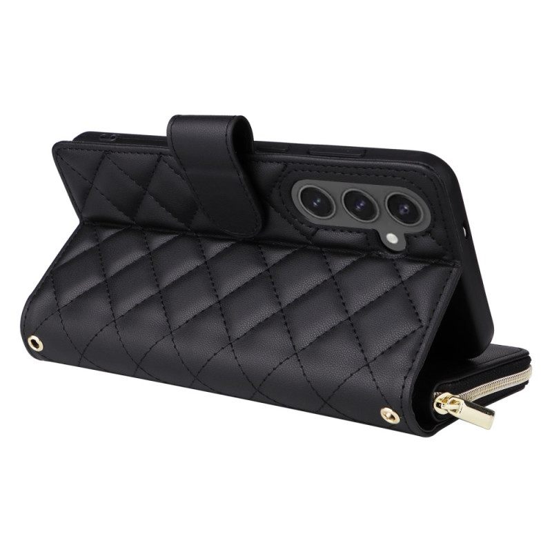 Θηκη Κινητου Samsung Galaxy S25 Fe Καπιτονέ Με Λουρί Και Λουρί Ώμου