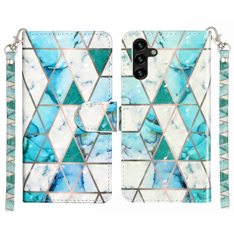 Θηκη Κινητου Samsung Galaxy S25 Fe Θήκες Κινητών Μπλε Μάρμαρο Με Κορδόνι