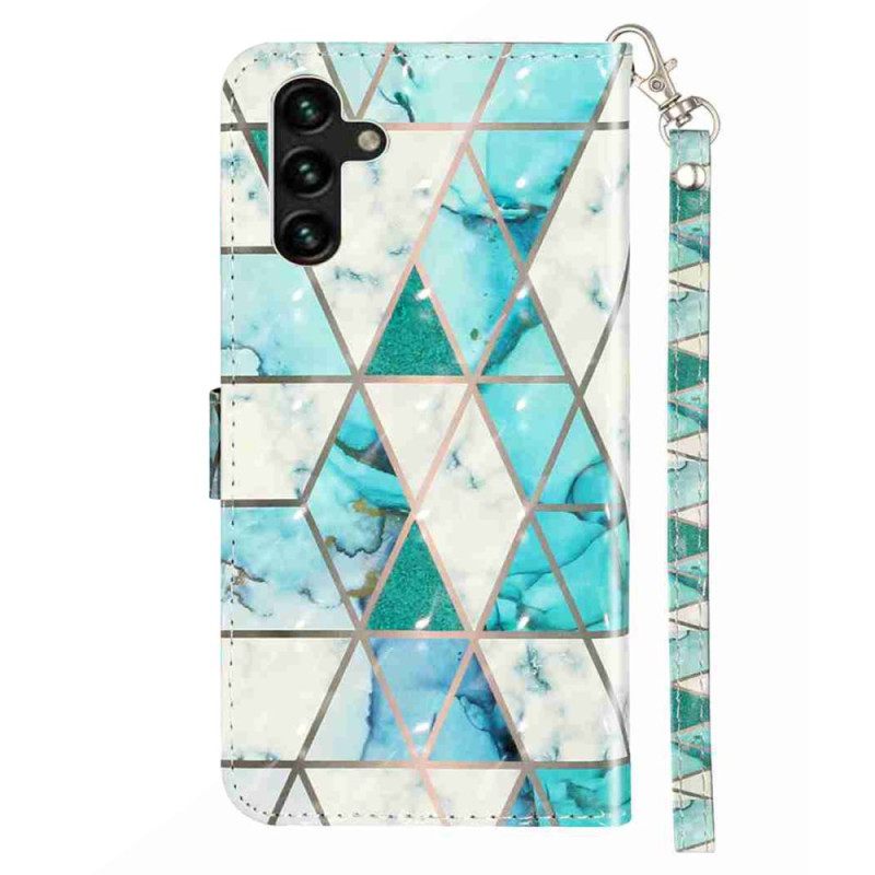 Θηκη Κινητου Samsung Galaxy S25 Fe Θήκες Κινητών Μπλε Μάρμαρο Με Κορδόνι