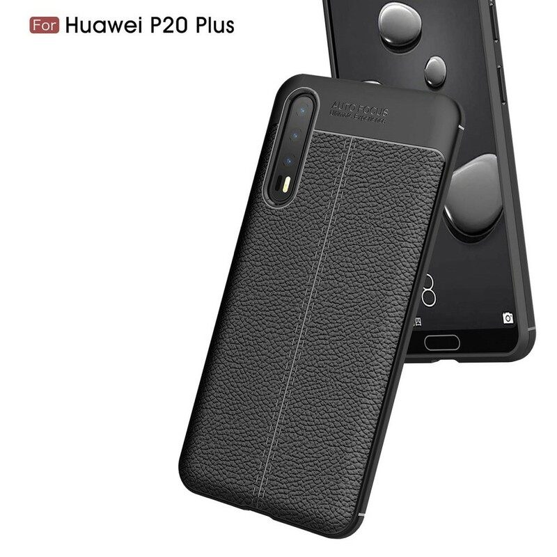 θηκη κινητου Huawei P20 Pro Δερμάτινο Εφέ Litchi Διπλής Γραμμής