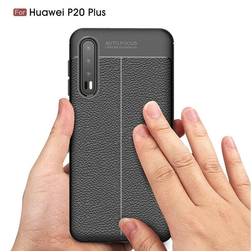 θηκη κινητου Huawei P20 Pro Δερμάτινο Εφέ Litchi Διπλής Γραμμής