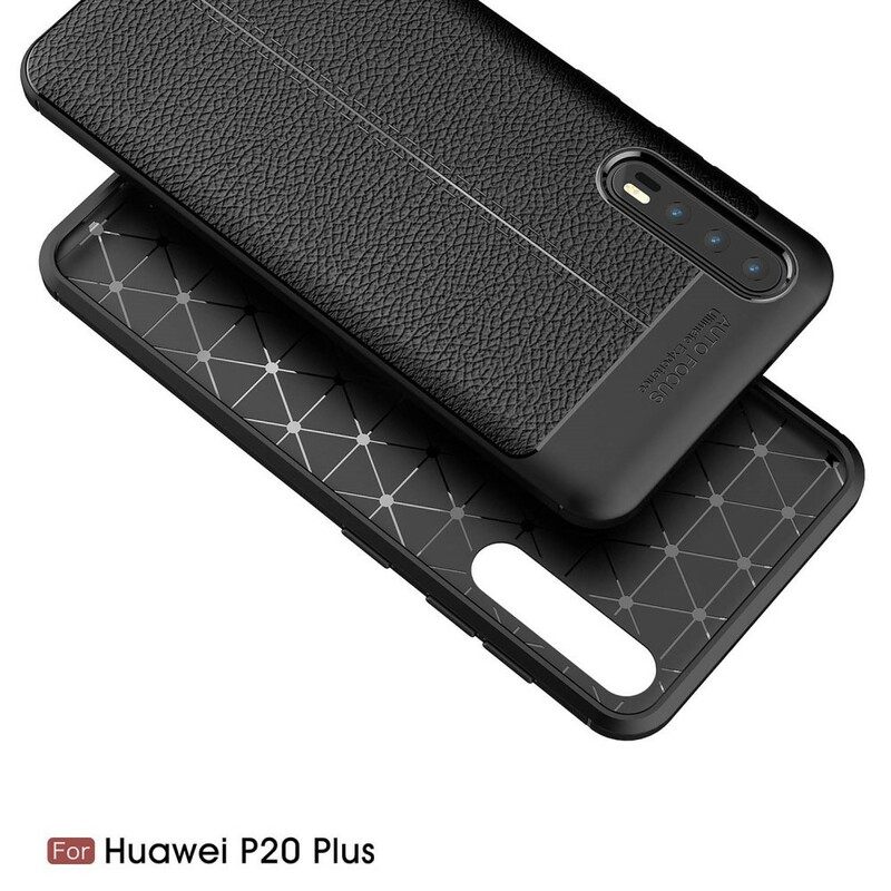 θηκη κινητου Huawei P20 Pro Δερμάτινο Εφέ Litchi Διπλής Γραμμής