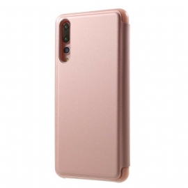 θηκη κινητου Huawei P20 Pro Θήκη Flip Καθρέφτης Και Δερμάτινο Εφέ