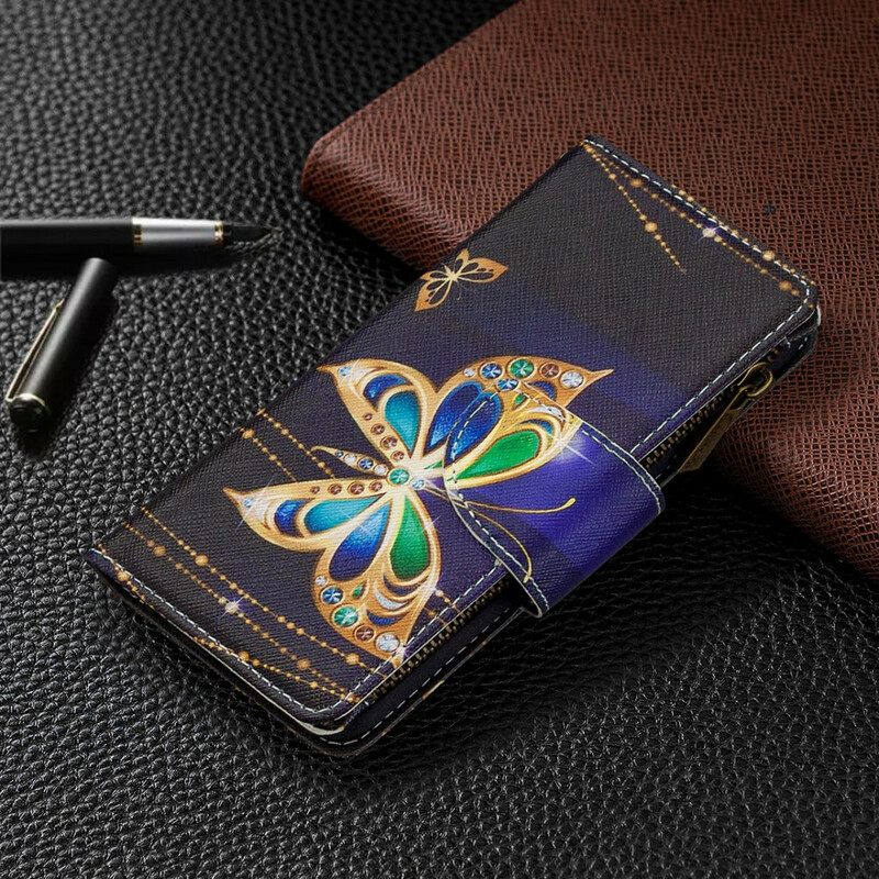 Κάλυμμα Samsung Galaxy Note 10 Τσέπη Με Φερμουάρ Πεταλούδες