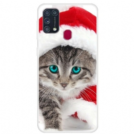Θήκη Samsung Galaxy M31 Χριστουγεννιάτικη Γάτα