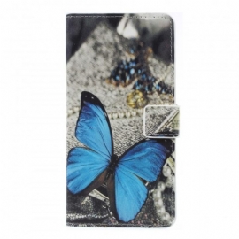 δερματινη θηκη Samsung Galaxy A7 Μπλε Πεταλούδα