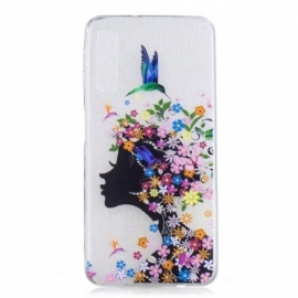 Θήκη Samsung Galaxy A7 Διάφανο Κορίτσι Λουλουδιών