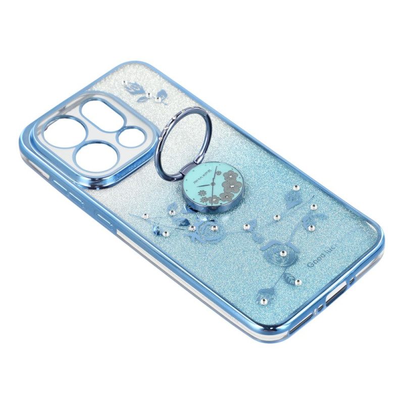 Κάλυμμα Oppo Find X9 5g Θήκη Για Δαχτυλίδια Kadem Με Λουλούδια Και Στρας Σιλικόνης