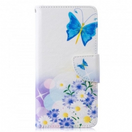 δερματινη θηκη Samsung Galaxy S10 Ζωγραφισμένες Πεταλούδες Και Λουλούδια