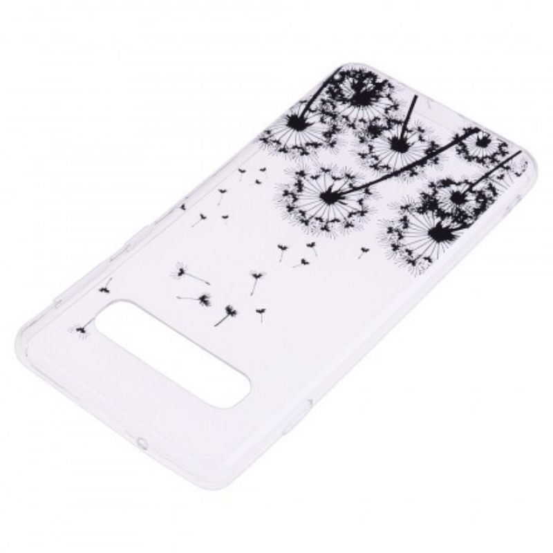 θηκη κινητου Samsung Galaxy S10 Διάφανες Μαύρες Πικραλίδες