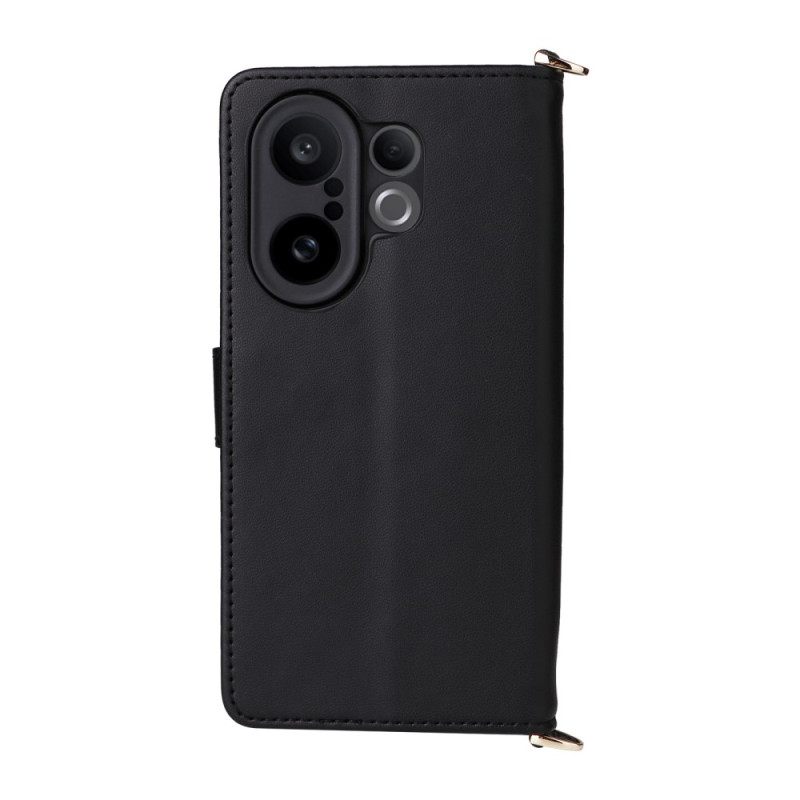 Δερματινη Θηκη Vivo X200 Fe Καπιτονέ Με Λουράκι Και Λουράκι Ώμου