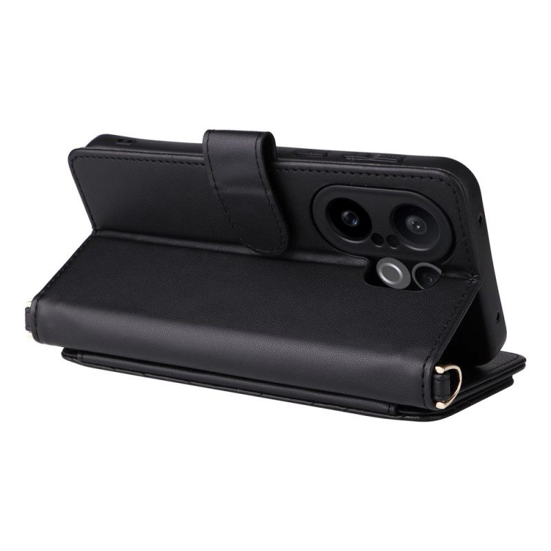 Δερματινη Θηκη Vivo X200 Fe Καπιτονέ Με Λουράκι Και Λουράκι Ώμου