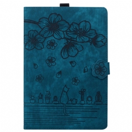 Δερματινη Θηκη Samsung Galaxy Tab S11 Ultra Σκηνή Γάτας Με Εφέ Σουέτ