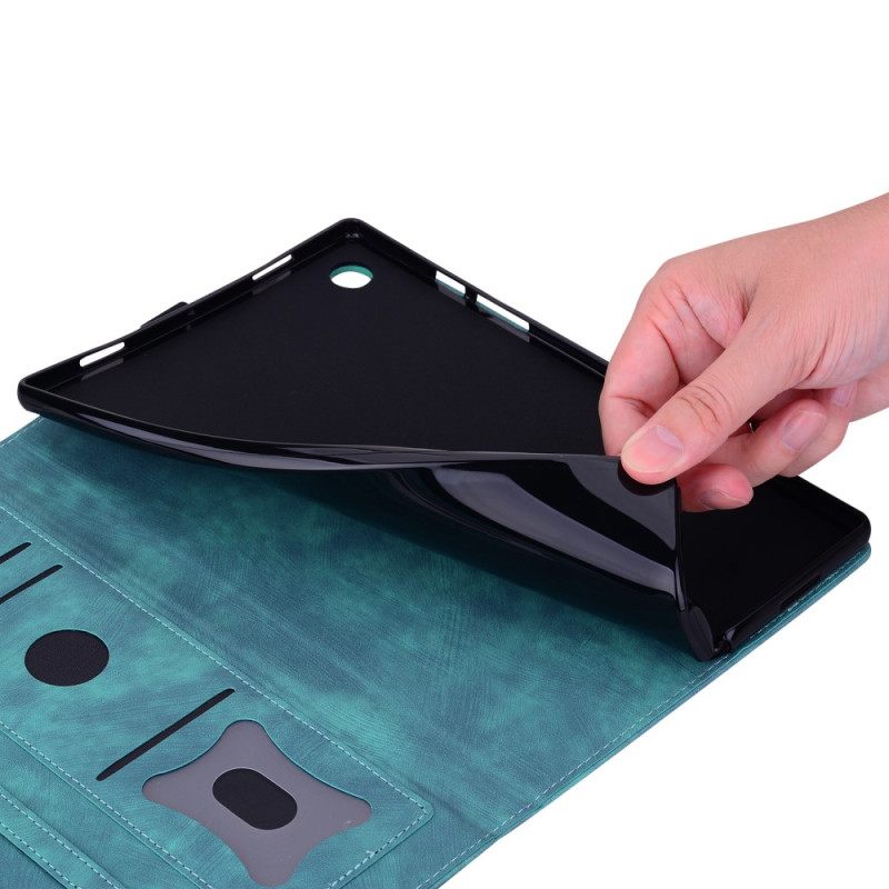 Δερματινη Θηκη Samsung Galaxy Tab S11 Ultra Σκηνή Γάτας Με Εφέ Σουέτ