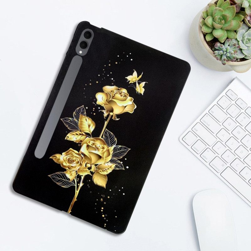 Κάλυμμα Samsung Galaxy Tab S11 Ultra Θήκες Κινητών Πεταλούδες Και Χρυσά Τριαντάφυλλα
