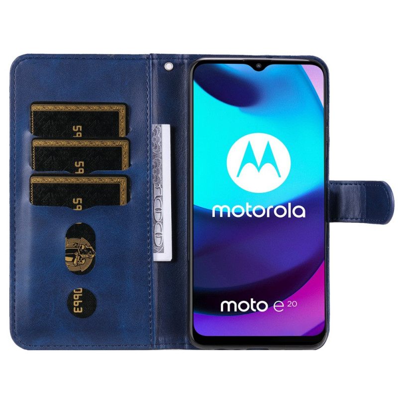 δερματινη θηκη Moto E40 / E30 / E20 Vintage Πορτοφόλι