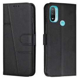 Θήκη Flip Moto E40 / E30 / E20 με κορδονι Strappy Geo Leather Effect