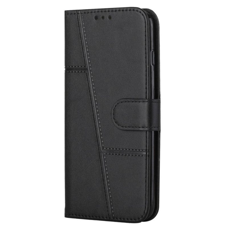 Θήκη Flip Moto E40 / E30 / E20 με κορδονι Strappy Geo Leather Effect