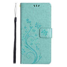 Δερματινη Θηκη Xiaomi 14t Floral Με Λουράκι
