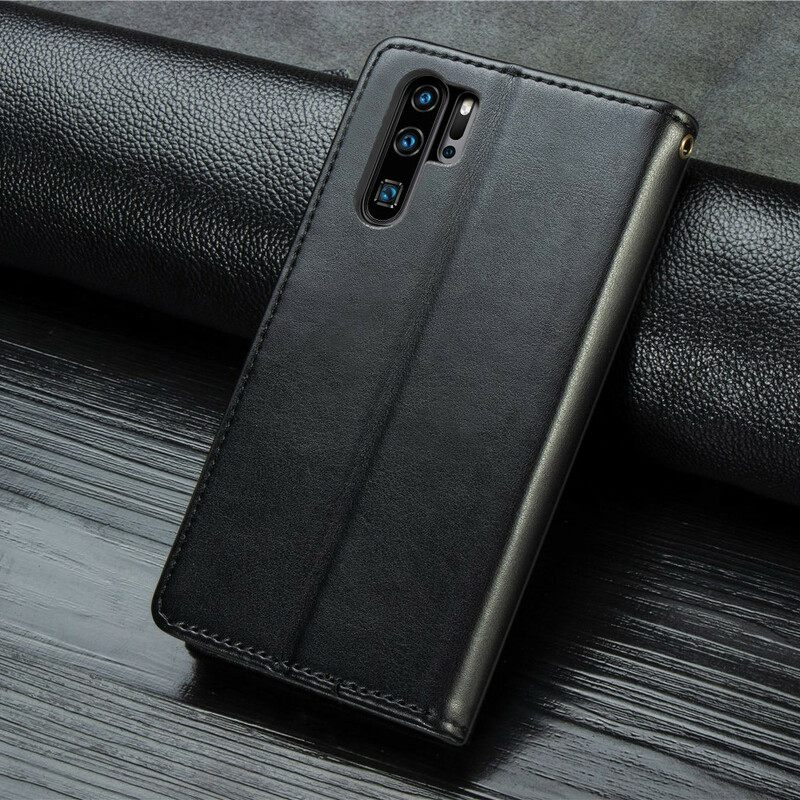 Κάλυμμα Huawei P30 Pro Συνθετικό Δέρμα Και Vintage Κούμπωμα