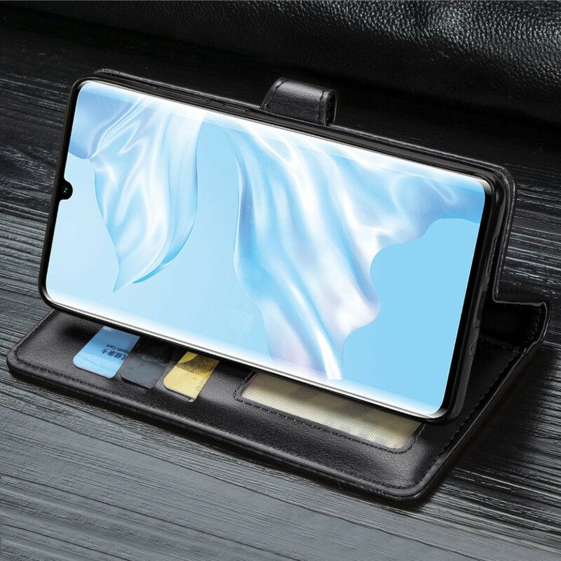 Κάλυμμα Huawei P30 Pro Συνθετικό Δέρμα Και Vintage Κούμπωμα