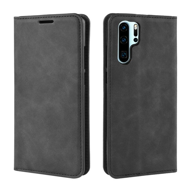 θηκη κινητου Huawei P30 Pro Θήκη Flip Κομψό Δερμάτινο Εφέ