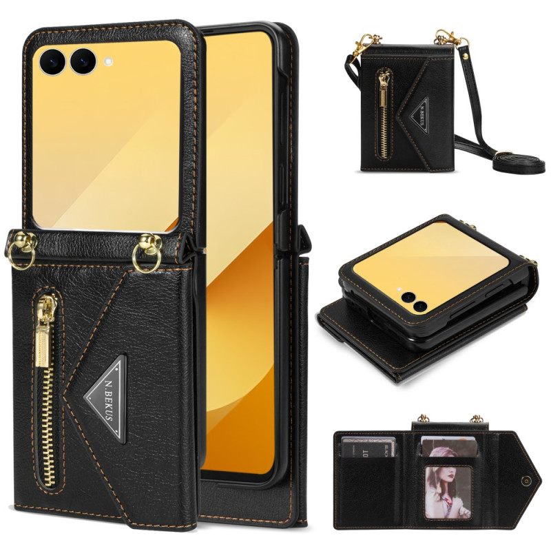 Δερματινη Θηκη Samsung Galaxy Z Flip 7 Πορτοφόλι Ώμου N.bekus