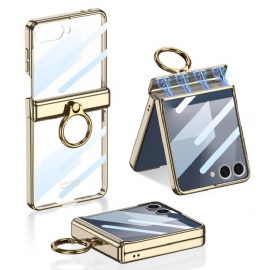 Κάλυμμα Samsung Galaxy Z Flip 7 Διαφανές Με Βάση Και Μαγνητική Προστασία Gkk Σιλικόνης