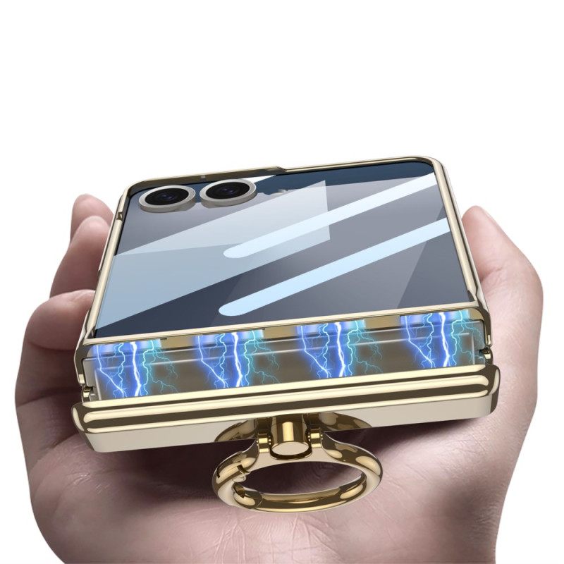 Κάλυμμα Samsung Galaxy Z Flip 7 Διαφανές Με Βάση Και Μαγνητική Προστασία Gkk Σιλικόνης