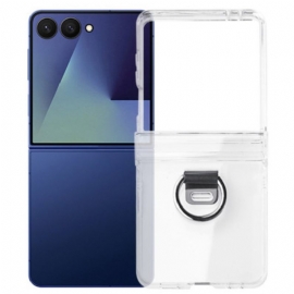 Κάλυμμα Samsung Galaxy Z Flip 7 Διαφανές Με Θήκη Δαχτυλιδιού