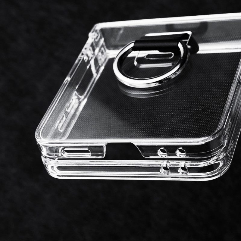 Κάλυμμα Samsung Galaxy Z Flip 7 Διαφανές Με Θήκη Δαχτυλιδιού