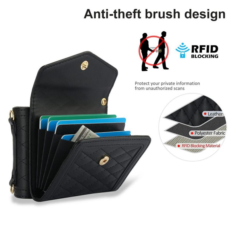 Κάλυμμα Samsung Galaxy Z Flip 7 Επενδυμένη Θήκη Καρτών Και Ιμάντας Ώμου